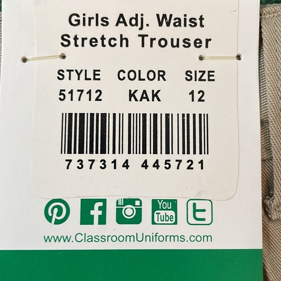 Tags on khaki/tan girls pants! Great for school uniform! - Picture 4 of 4